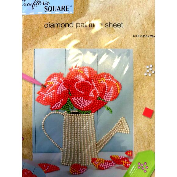 Arts Crafter's Square Diamond Painting Sheet Flowers 6"x8" roses bling fun artsy - Picture 3 of 4